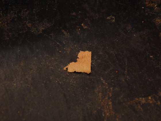 ハート型の漉いた革 アップ