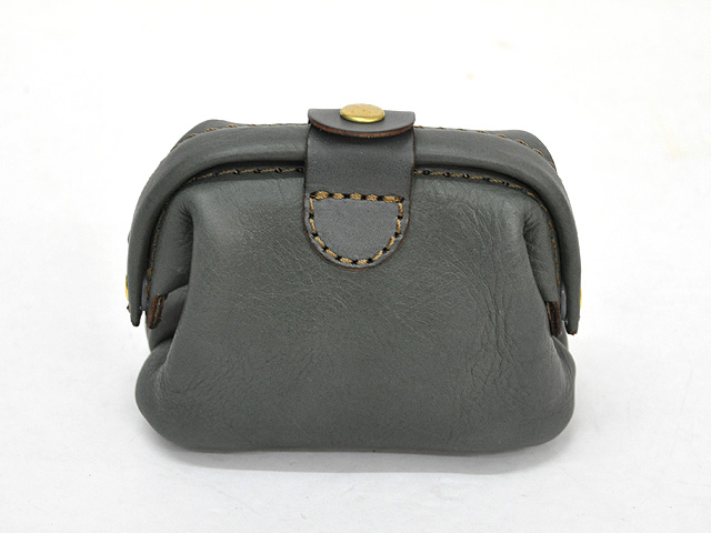 【グレイッシュブルー】ガマ口ポーチ(K-143-S)