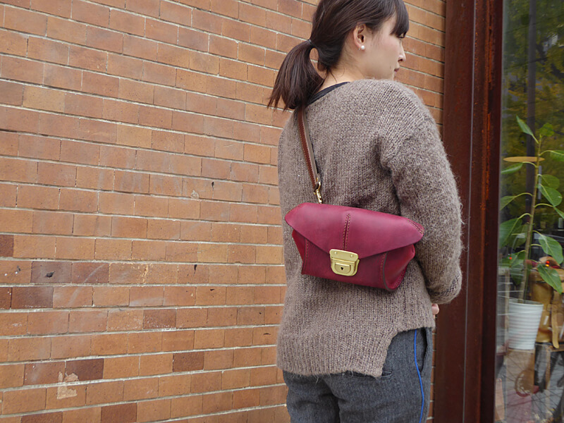 2wayウエストボディーバッグ(F-107) ワインレッド