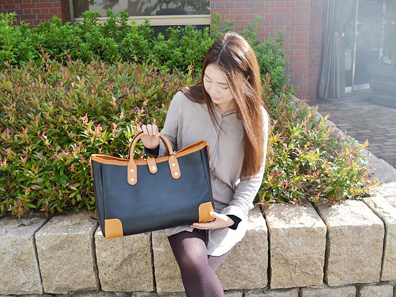 横型2wayトートバッグ(T-146)ツートン