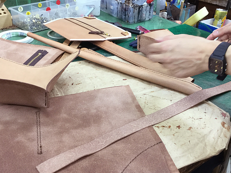 リュック製作風景
