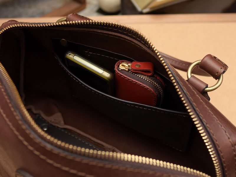 ミニボストンバッグ 内ポケット