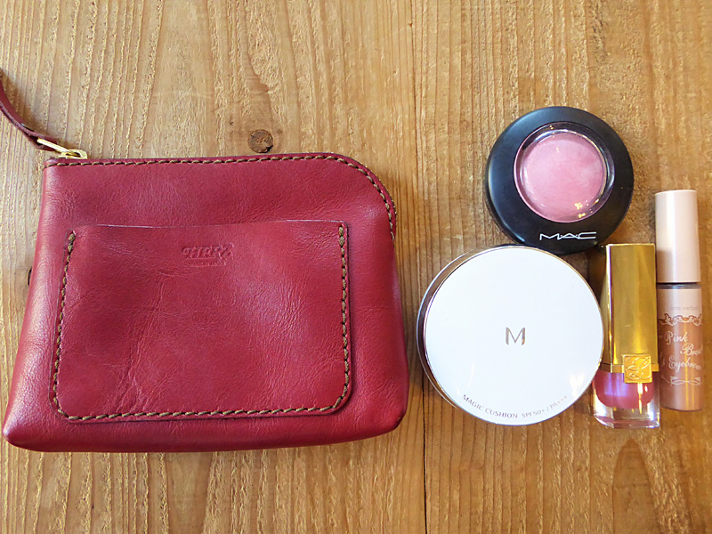 マチ付きポーチ(KF-114) 赤