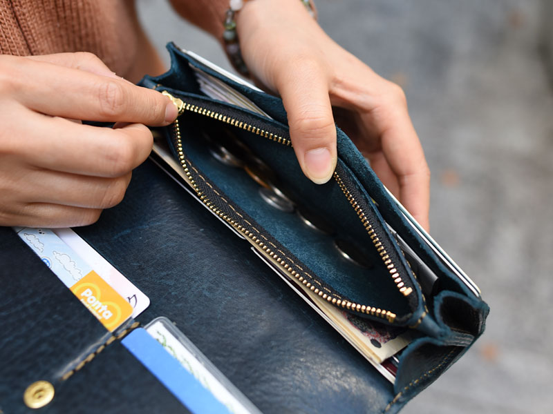 ミッスーリネイビーの長財布(WL-63) 小銭入れ