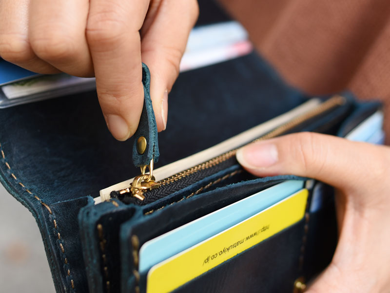 ミッスーリネイビーの長財布(WL-63) 引手