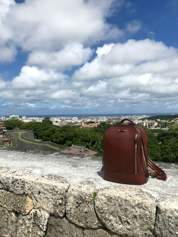 首里城の頂とビートルリュック