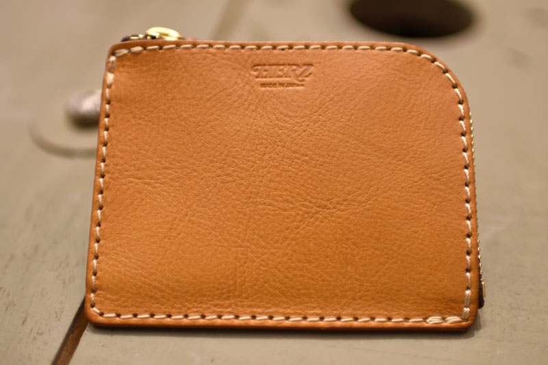 L字ファスナーミニ財布(KK-38) 新品の革色キャメル
