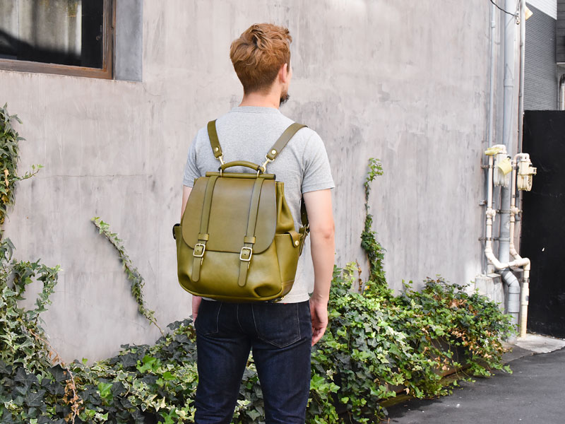 棒屋根クラシックリュック(R-153) 夏服グリーン