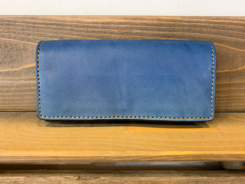 ソフトレザーの長財布(WL-63) デニムブルー