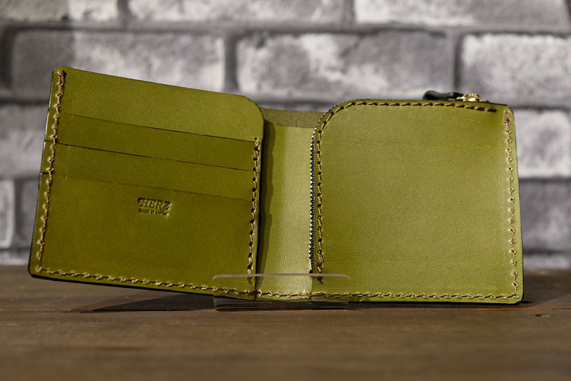 スクワールウォレット グリーン見開き