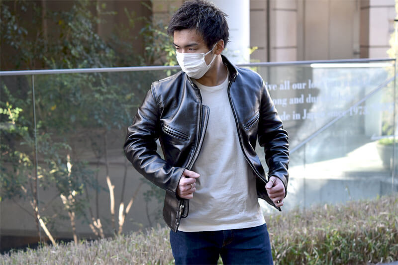 本店スタッフ瀬戸 革ジャン着用1