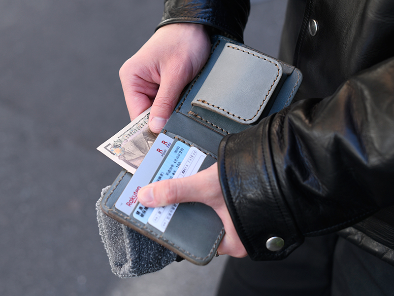 【アイビーグレイ特別仕様】二つ折り財布(NSA-136)