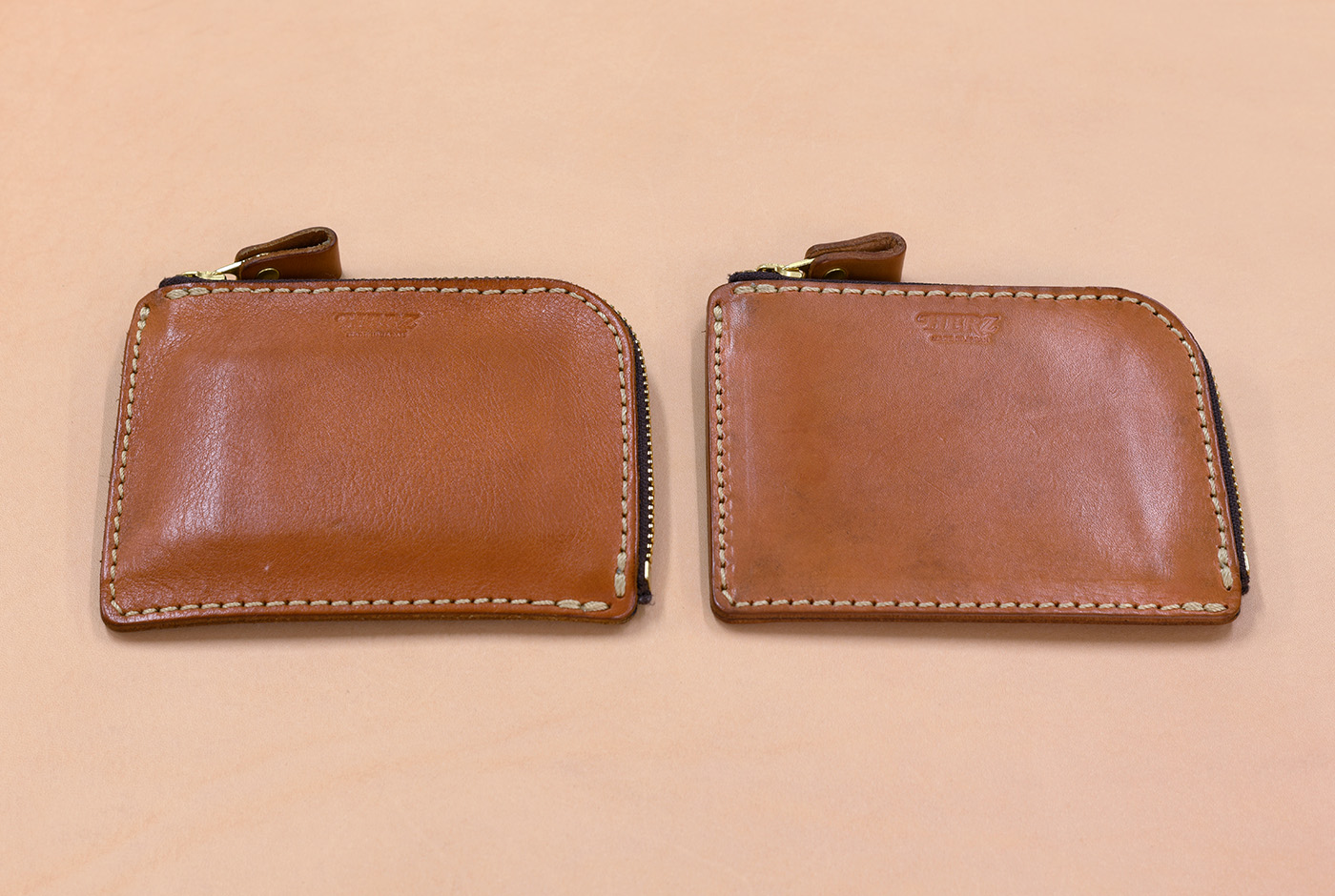 ヌメ革の経年変化の様子(1ヵ月)