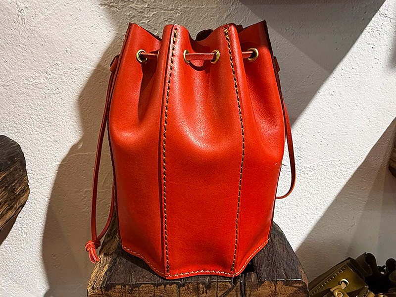 八角巾着(ASB-2523)レッド